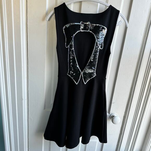 Modcloth Black Bow Affair Fit And Flare Dress - Picture 7 of 10